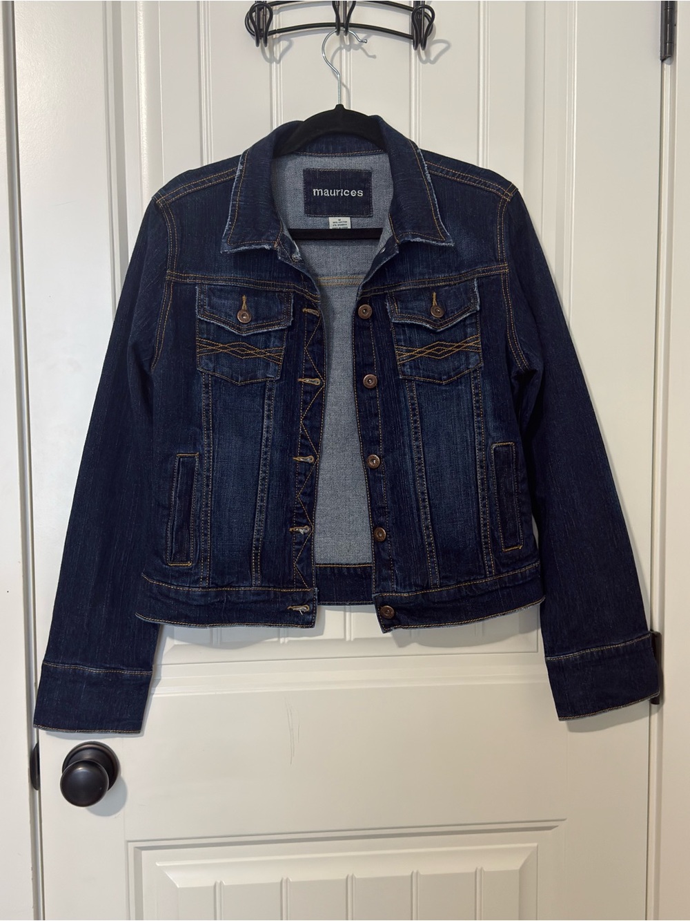Maurices Indigo Denim Jacket with Contrast Stitching